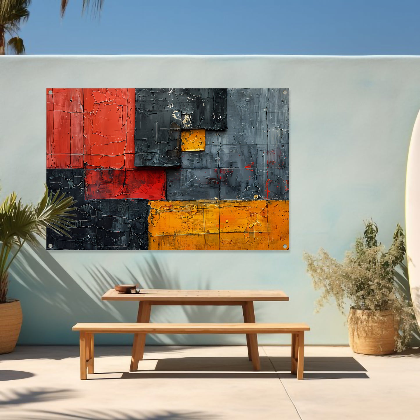 Gelaagdheid van Kleur en Textuur tuinposter