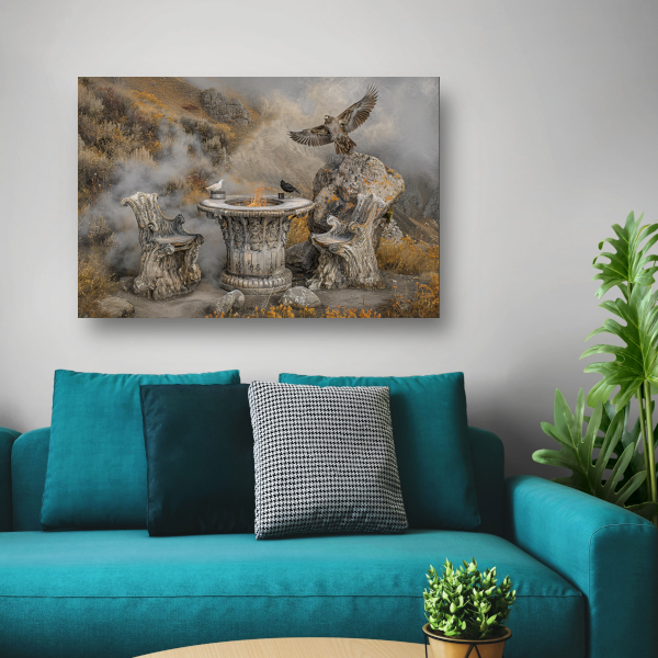 Minimalistische Boomstam Meubels poster