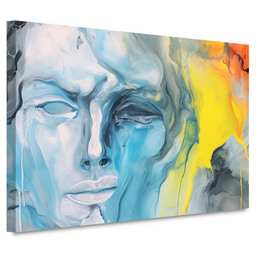 Emotionele Abstractie in Blauw en Geel canvas