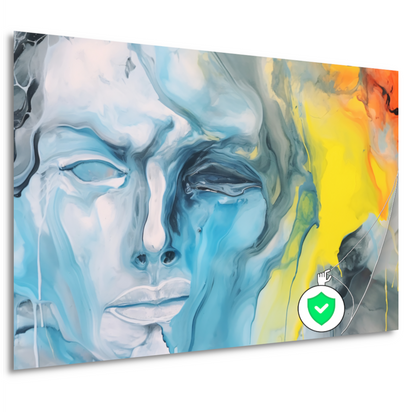 Emotionele Abstractie in Blauw en Geel poster