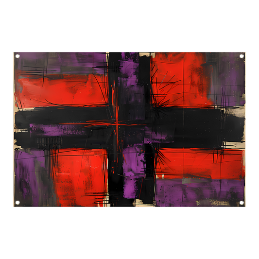 Abstract modern schilderij met dynamische lijnen tuinposter