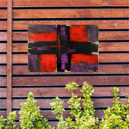 Abstract modern schilderij met dynamische lijnen tuinposter