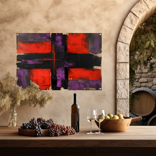 Abstract modern schilderij met dynamische lijnen tuinposter