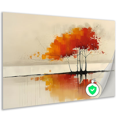 Weerspiegeling in het water poster