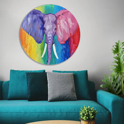 Abstracte kleurrijke olifant schilderij forex muurcirkel
