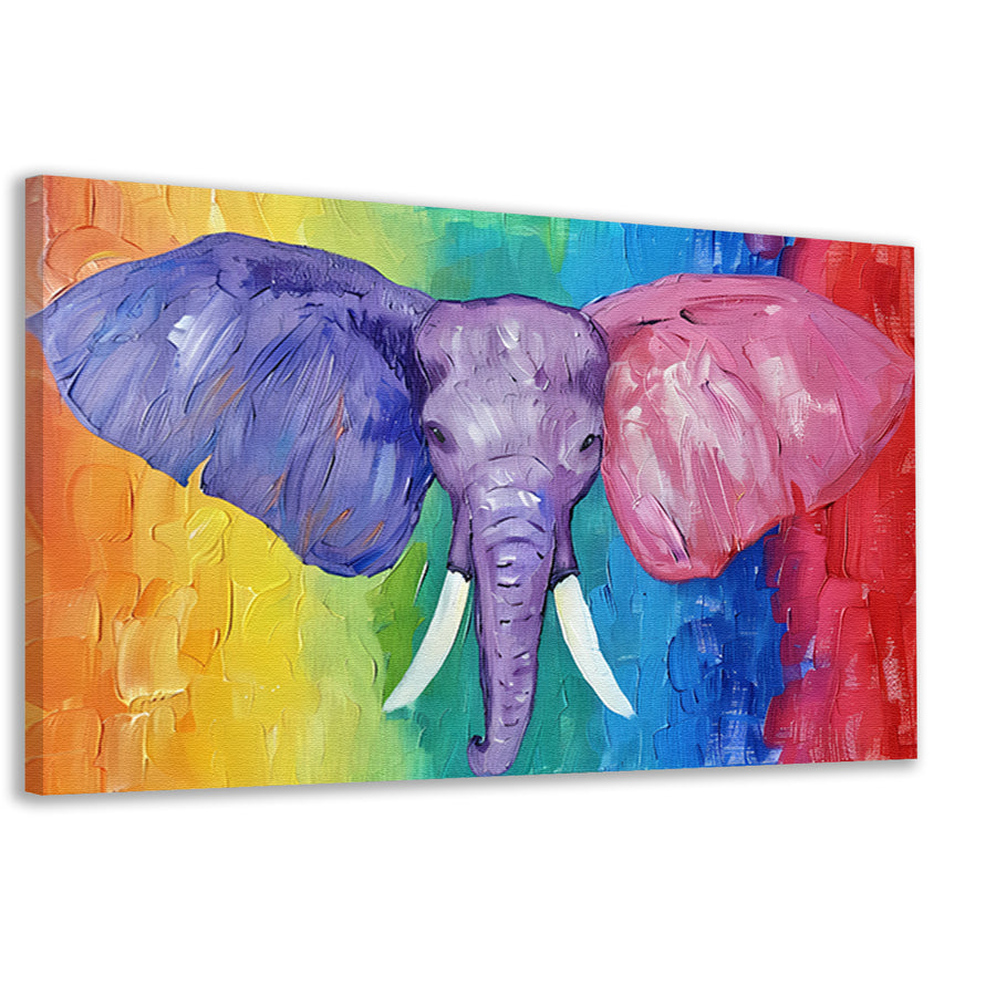Abstracte kleurrijke olifant schilderij canvas