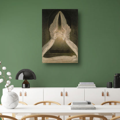 Christus in het graf, bewaakt door engelen - William Blake poster