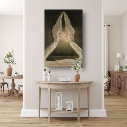 Christus in het graf, bewaakt door engelen - William Blake poster