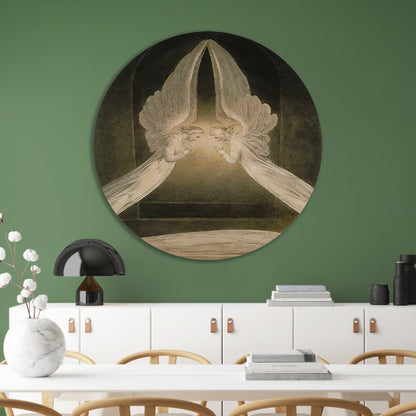 Christus in het graf, bewaakt door engelen - William Blake forex muurcirkel