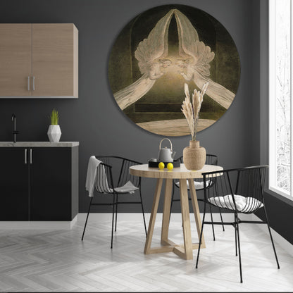 Christus in het graf, bewaakt door engelen - William Blake forex muurcirkel