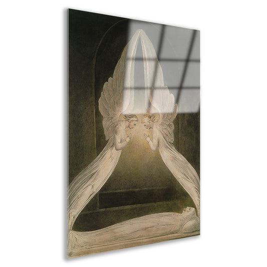 Christus in het graf, bewaakt door engelen - William Blake Acrylglas