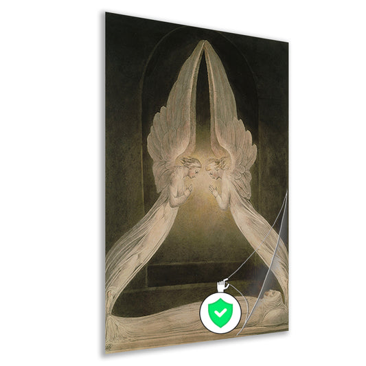 Christus in het graf, bewaakt door engelen - William Blake poster