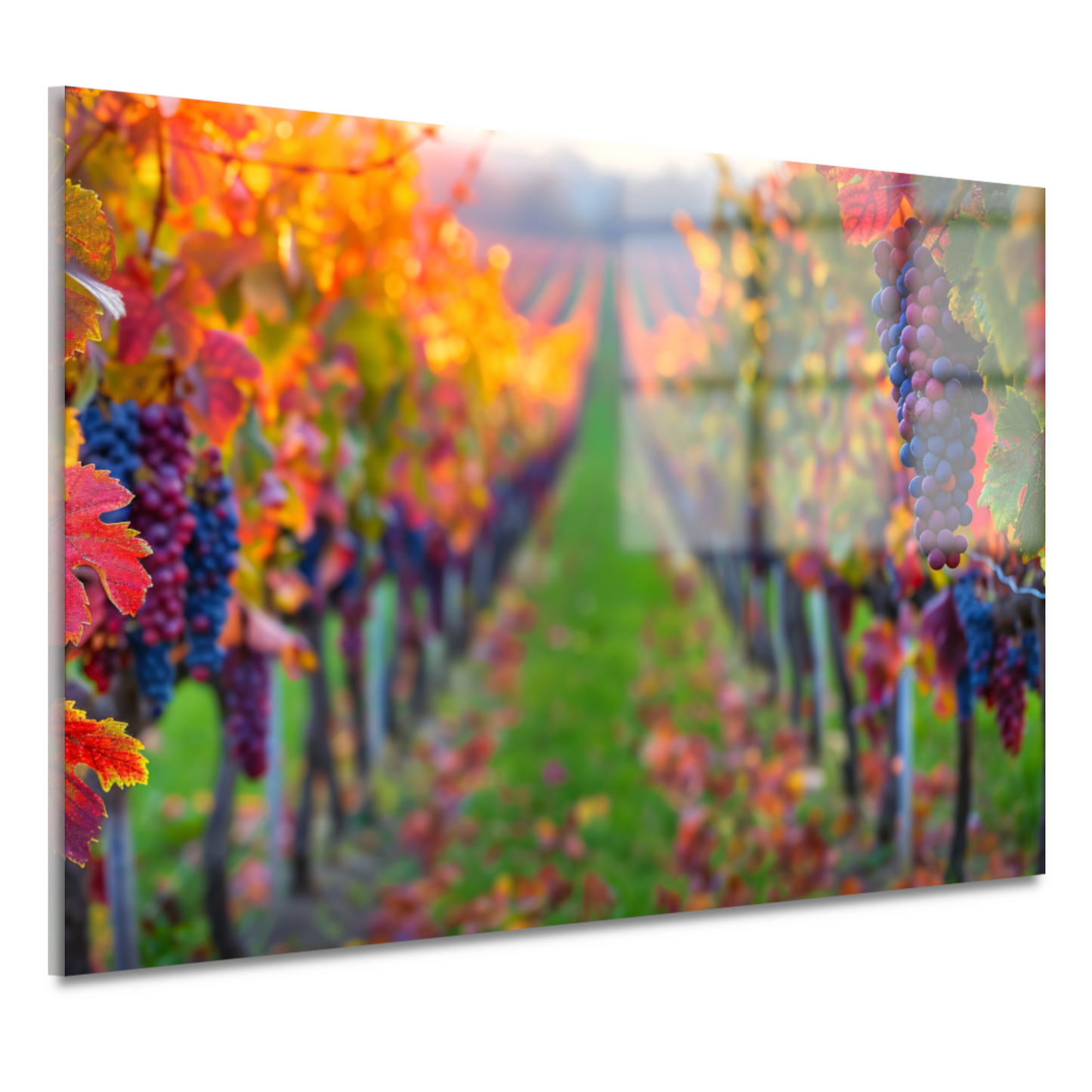 Herfstige wijngaard onder de avondzon acrylglas