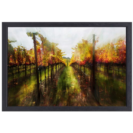 Herfstpalet in de wijngaard canvas met baklijst