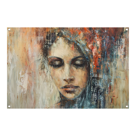 Vrouw Overmand door Emotionele Chaos tuinposter