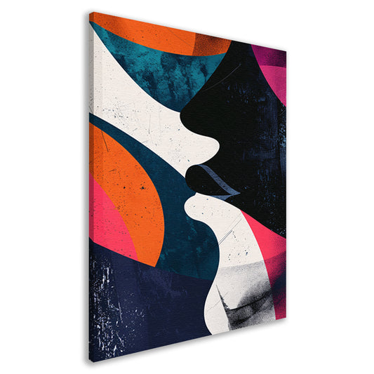 Abstract Kunstwerk met Kleurrijk Gezichten canvas