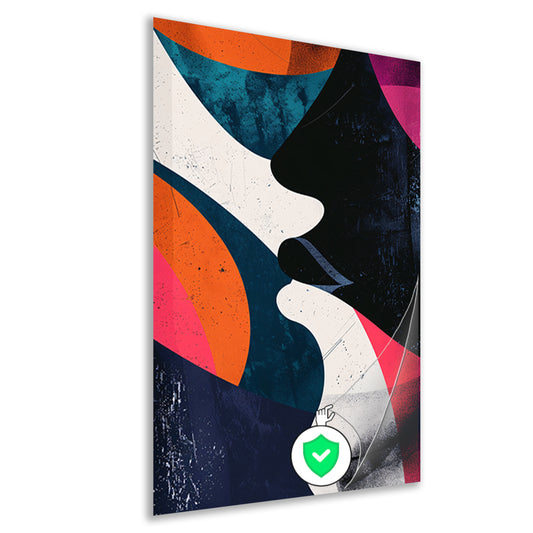 Abstract Kunstwerk met Kleurrijk Gezichten poster