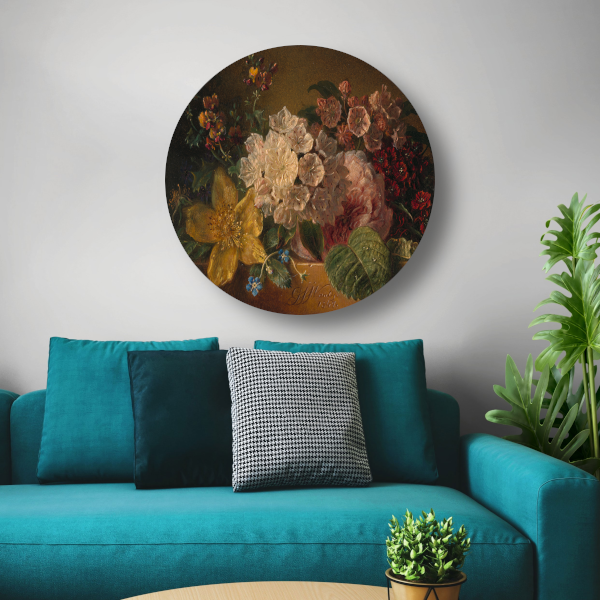 Stilleven met bloemen - Georgius Jacobus Johannes van Os forex muurcirkel