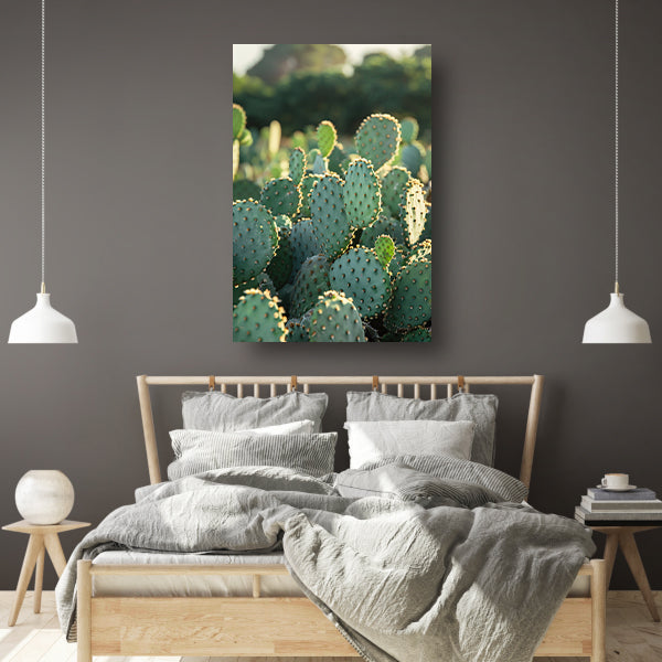 Close-up van cactus met stekels poster