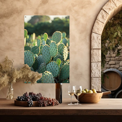 Close-up van cactus met stekels tuinposter