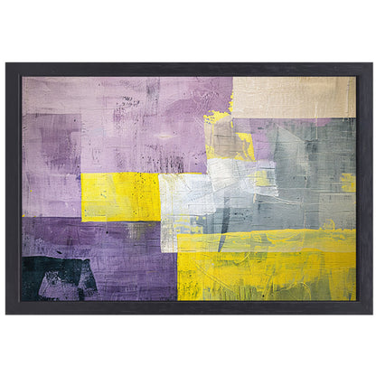 Abstract schilderij met contrasterende kleurvlakken canvas met baklijst