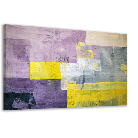 Abstract schilderij met contrasterende kleurvlakken canvas
