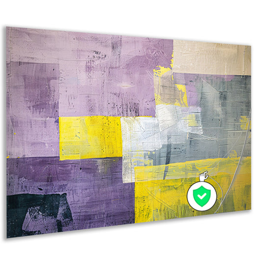 Abstract schilderij met contrasterende kleurvlakken poster
