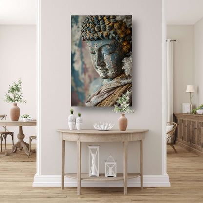 Verweerde Boeddha in serene meditatie canvas