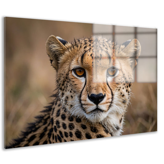 Prachtige close-up foto van een cheetah acrylglas