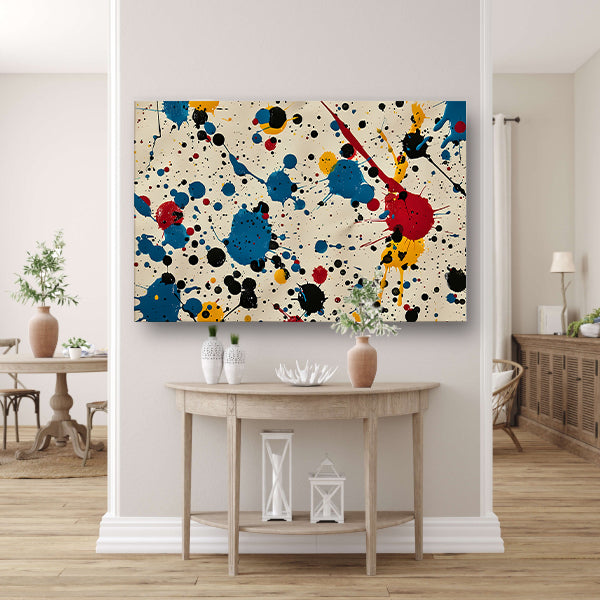 Abstract kleurexplosie canvas met baklijst