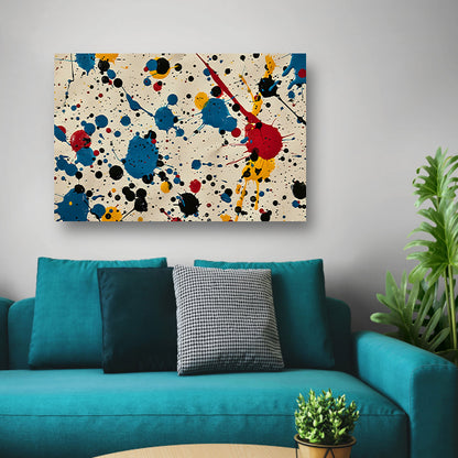 Abstract kleurexplosie canvas met baklijst
