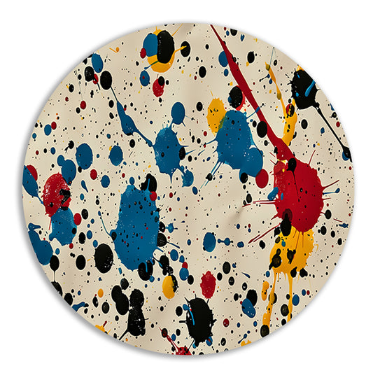 Abstract kleurexplosie aluminium muurcirkel