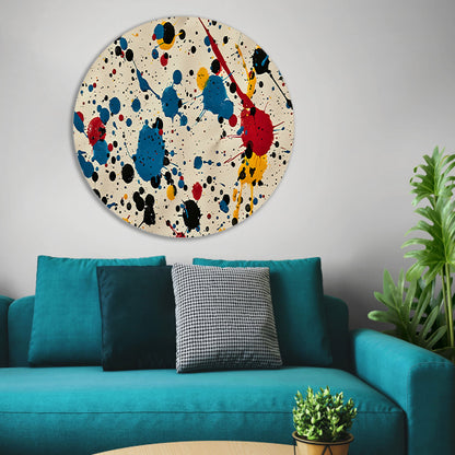 Abstract kleurexplosie aluminium muurcirkel