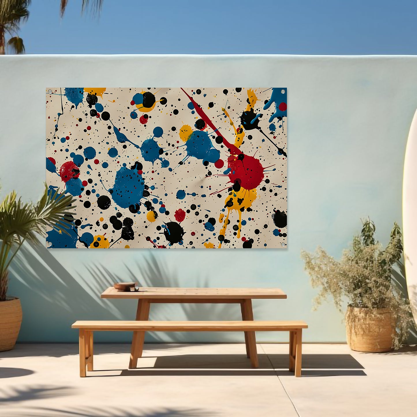 Abstract kleurexplosie tuinposter