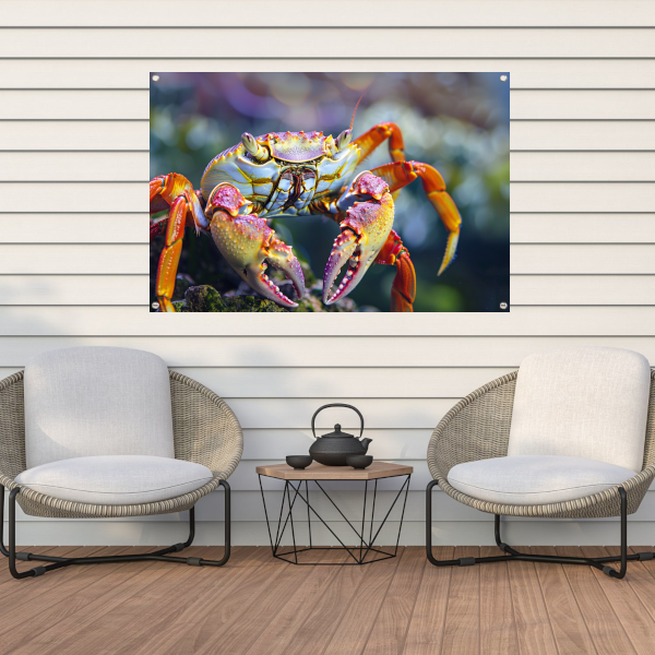 Abstracte krab op rots tuinposter