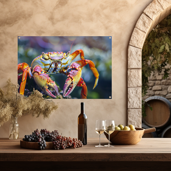 Abstracte krab op rots tuinposter