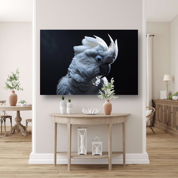 De wakkere witte kaketoe in duisternis acrylglas