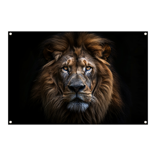 De trotse blik van de koning der dieren tuinposter