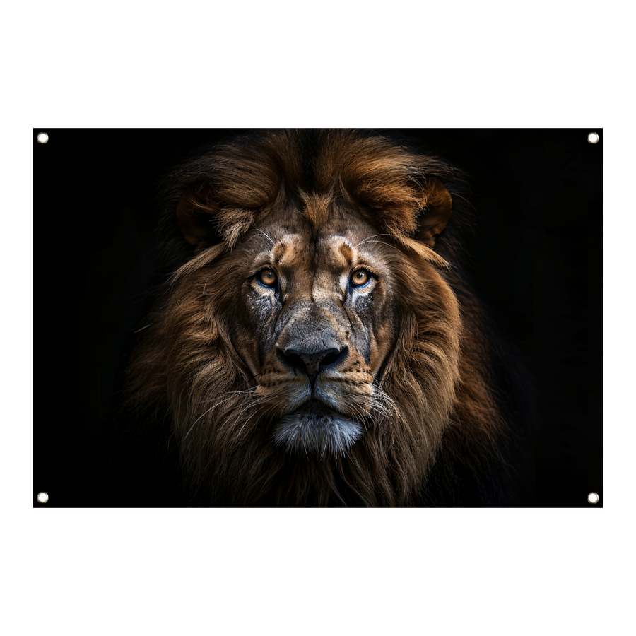 De trotse blik van de koning der dieren tuinposter