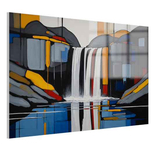 Reflecterende Waterval in Moderne Abstractie acrylglas