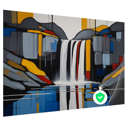 Reflecterende Waterval in Moderne Abstractie poster