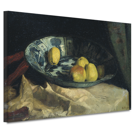 Stilleven met appels op een Delfts blauwe schaal - Willem de Zwart canvas