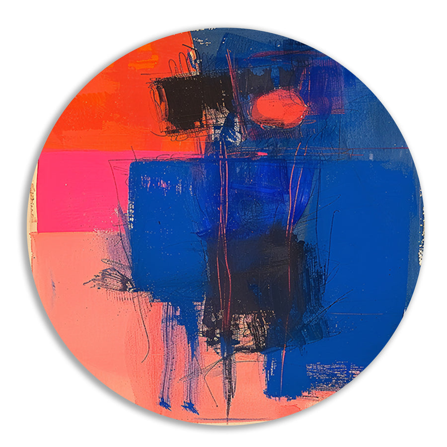 Abstract  met felle kleuren aluminium muurcirkel
