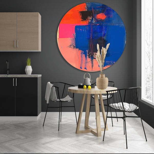 Abstract  met felle kleuren aluminium muurcirkel