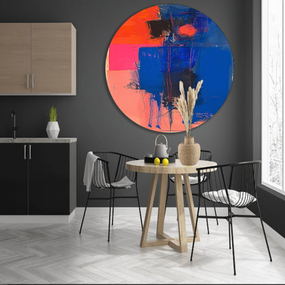 Abstract  met felle kleuren aluminium muurcirkel