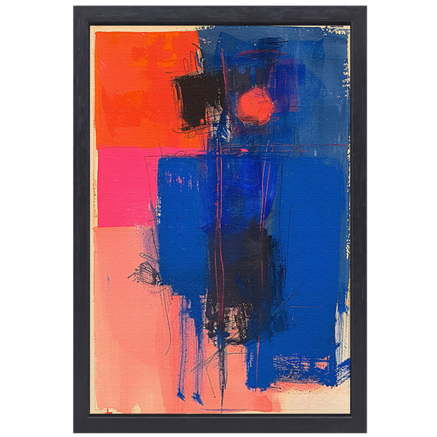 Abstract  met felle kleuren canvas met baklijst