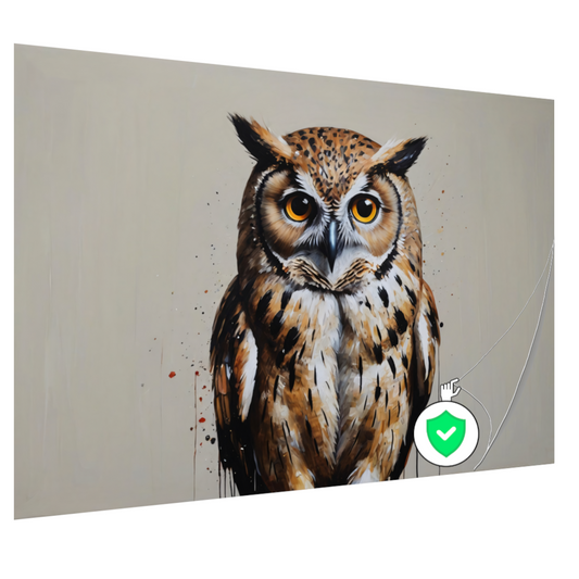 Intens Oogcontact met een Majestueuze Uil poster