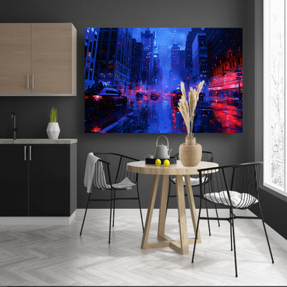 Nachtelijke Stad Straatlicht canvas