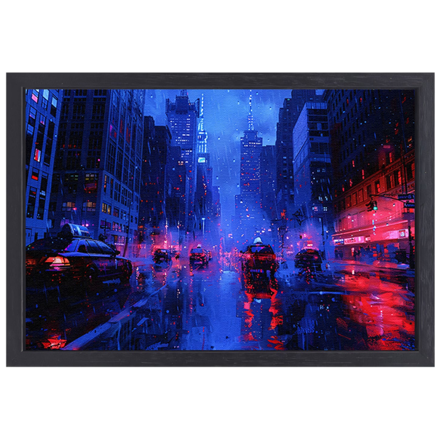Nachtelijke Stad Straatlicht canvas met baklijst