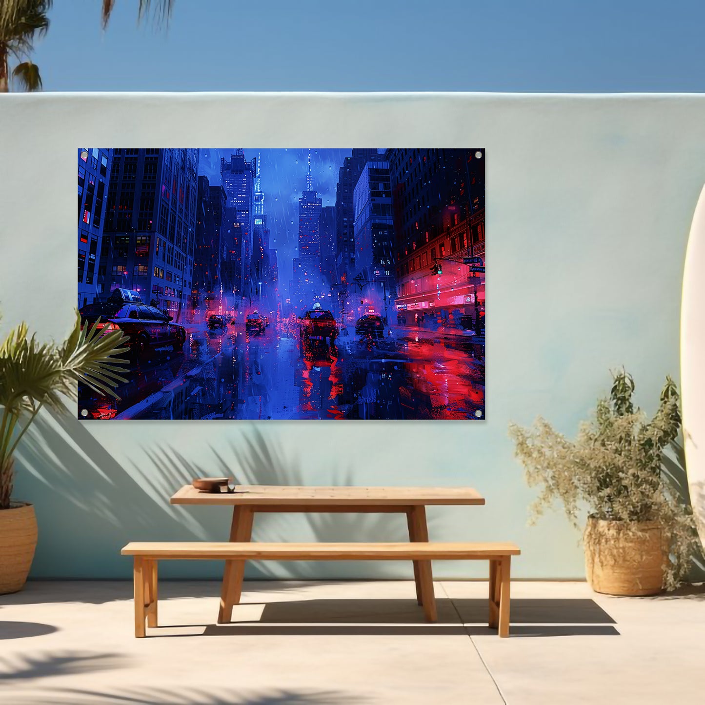 Nachtelijke Stad Straatlicht tuinposter